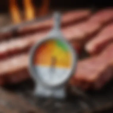 A digital meat thermometer showcasing temperature readings