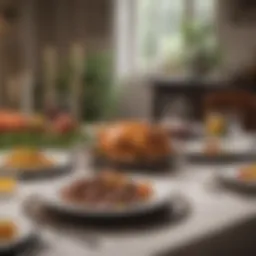 A lavish Sunday dinner setting with an inviting table