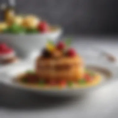 Exquisite Gourmet Presentation A beautifully plated gourmet dish showcasing intricate designs
