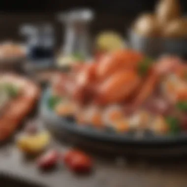Animal-Based Zinc Options A close-up shot of a plate featuring seafood, red meat, and poultry rich in zinc.