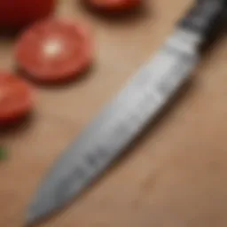 Close-up view of the Ginsu serrated knife showcasing its unique blade design.