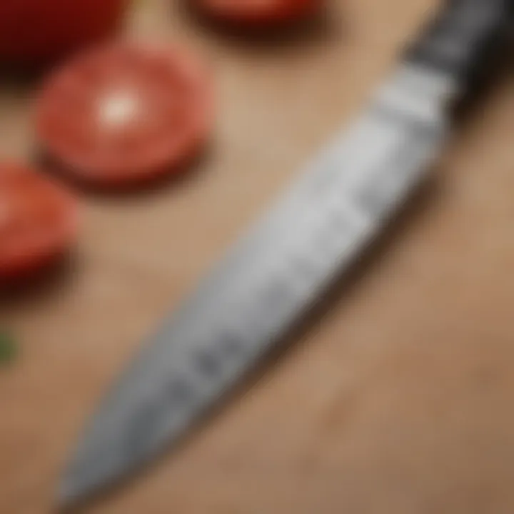 Close-up view of the Ginsu serrated knife showcasing its unique blade design.