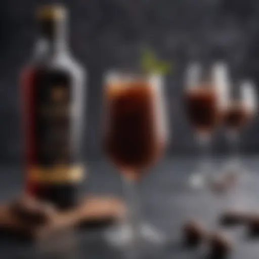 Elegant presentation of a Godiva chocolate liqueur cocktail garnished with cocoa