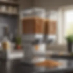 Sleek and modern grain dispenser in a kitchen setting
