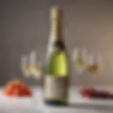 Elegant half bottle sparkling wine set against a chic backdrop