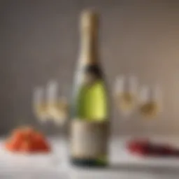 Elegant half bottle sparkling wine set against a chic backdrop