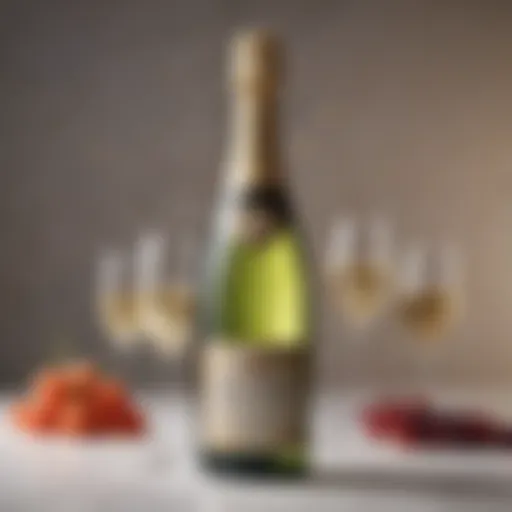 Elegant half bottle sparkling wine set against a chic backdrop