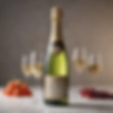 Chic Presentation of Half Bottle Sparkling Wine Elegant half bottle sparkling wine set against a chic backdrop