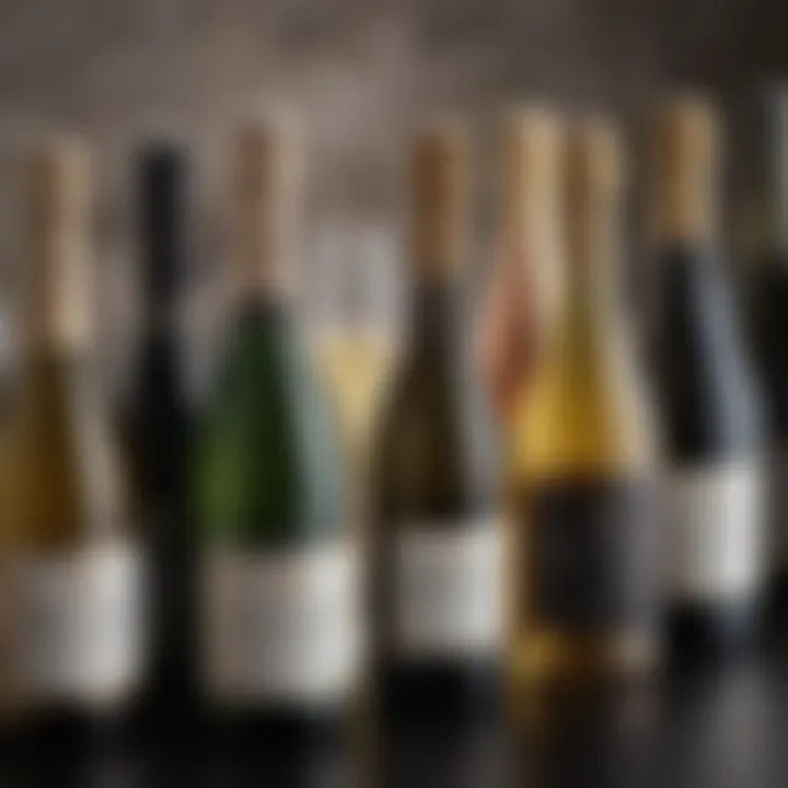 Various types of half bottle sparkling wines displayed together