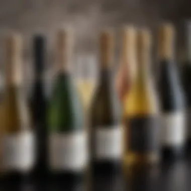 Diverse Selection of Half Bottle Sparkling Wines Various types of half bottle sparkling wines displayed together
