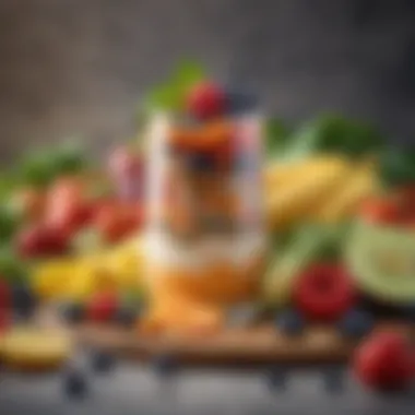 Vibrant Ingredients for Breakfast Smoothies Colorful array of fresh fruits and vegetables