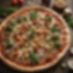 Delicious healthy pizza topped with fresh vegetables