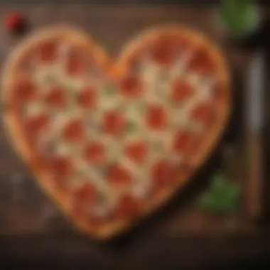 Creative Variations of Heart-Shaped Pizza Creative heart-shaped pizza variations on a rustic wooden table