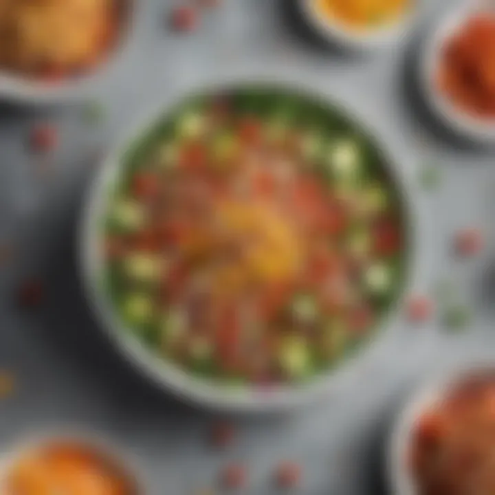 A colorful salad incorporating high-protein ingredients