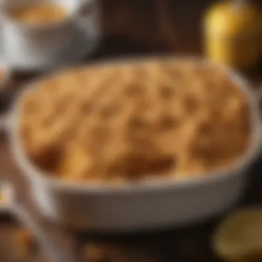 Golden Breadcrumb Topping An appetizing casserole topped with golden-brown breadcrumbs