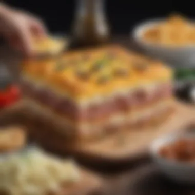 Savory Meat and Cheese Medley A hearty meat and cheese casserole layered to perfection