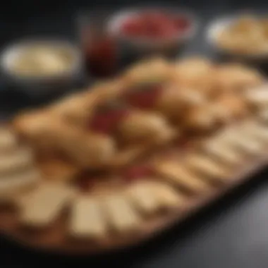 Gourmet Hot Crackers Presentation An elegant platter of gourmet hot crackers ready to be savored.