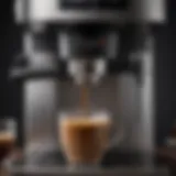 Close-up of a high-end coffee maker showcasing temperature control settings