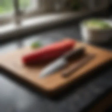 iMarku Santoku knife in a kitchen setting