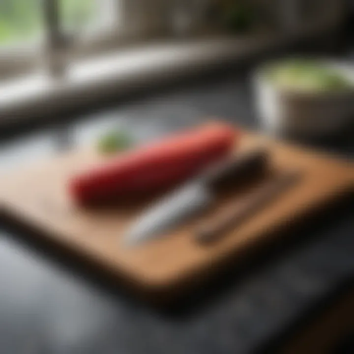 iMarku Santoku knife in a kitchen setting