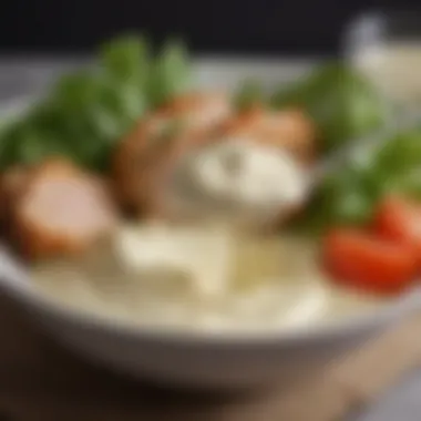 Close-up of creamy dressing in a bowl