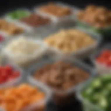 Sustainable Materials in Lunch Containers Close-up of eco-friendly materials used in lunch containers.
