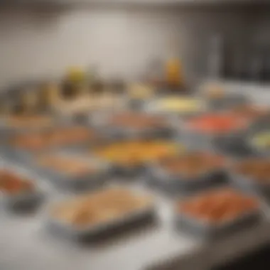 Diverse Large Lunch Containers for Every Need A variety of large lunch containers arranged aesthetically on a kitchen counter.