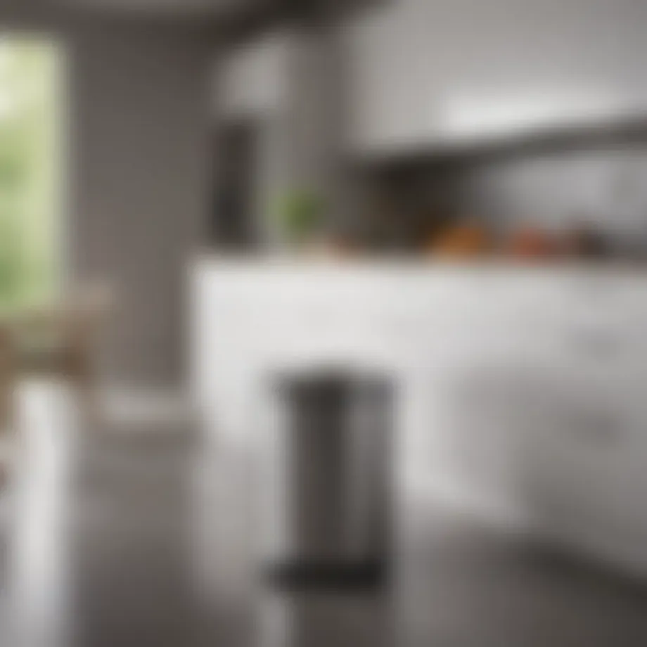 Stylish large trash can designed for modern kitchens