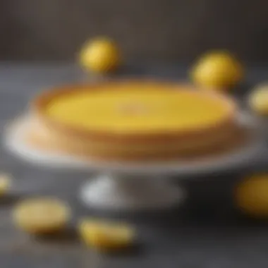 Elegant Lemon Tart Presentation Elegant lemon tart with a glossy finish and zest garnish
