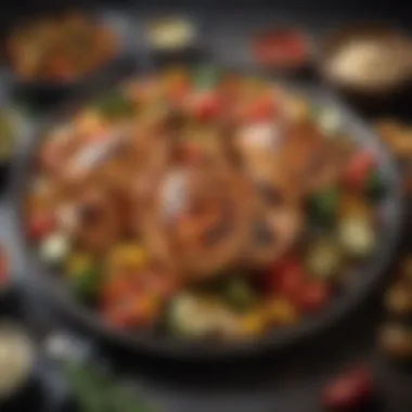 Grilled Chicken with Low-Carb Vegetables A vibrant plate filled with grilled chicken and a colorful array of low-carb vegetables.
