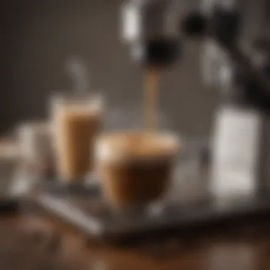 An elegant coffee preparation setup with low fat alternatives