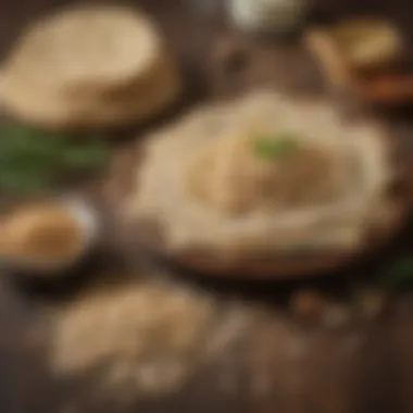 Raw Ingredients for Matzah Meal Raw matzah meal ingredients displayed