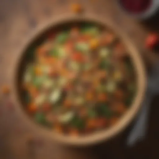 Colorful bowl of quinoa salad with mixed vegetables