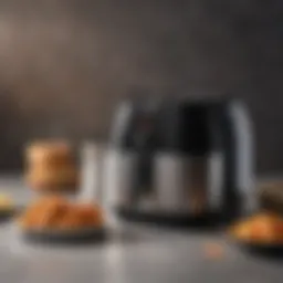 An elegant air fryer showcasing its sleek design and modern features