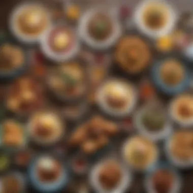 Diverse Culinary Offerings An array of diverse brunch options from various cultures, showcasing Nashville's culinary diversity.