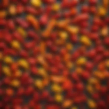 Diverse Pepper Varieties on the Scoville Scale A vibrant array of various pepper varieties showcasing their heat levels