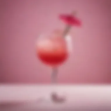 Artfully crafted pink layered cocktail in a glass