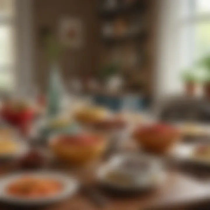 Pioneer Woman sauce bowls elegantly arranged on a dining table, enhancing the presentation of a thoughtfully prepared meal.