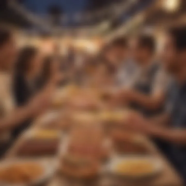 A gathering of friends enjoying frankfurters at a festive outdoor event, emphasizing social dining.