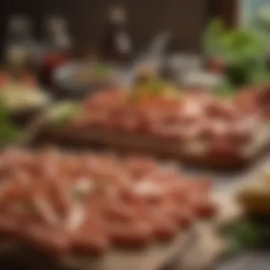Quality Ingredients for Frankfurters An array of fresh ingredients laid out for making gourmet frankfurters, highlighting quality and variety.