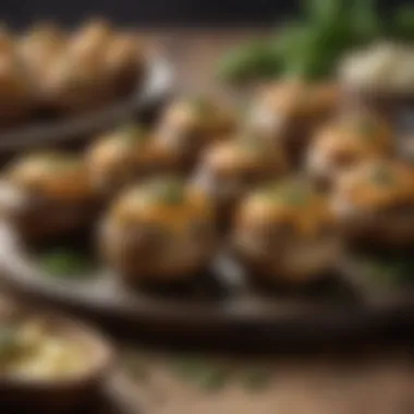 A savory stuffed mushroom dish filled with cheese and herbs