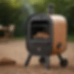 Compact wood pellet smoker showcasing its sleek design