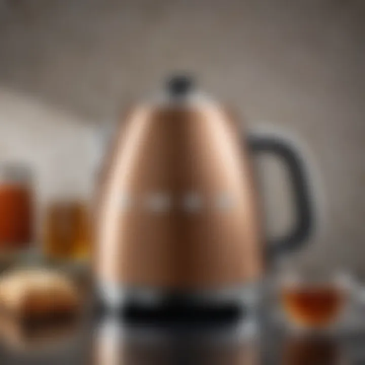 Smeg kettle with freshly brewed tea, demonstrating its functionality