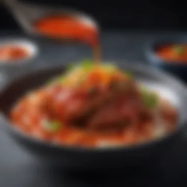 A fusion dish featuring gochujang sauce adding depth to the meal