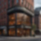 Exterior of a Starbucks Reserve Roastery in NYC showcasing its modern architectural design.