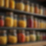 Elegant glass storage jars showcasing various pasta shapes.