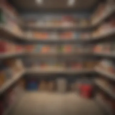 An organized shelf displaying emergency preparedness kits and supplies.