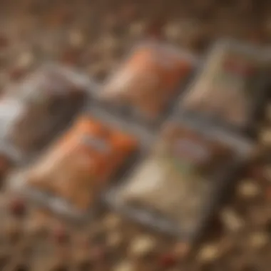 A close-up of high-quality freeze-dried meals suitable for survival scenarios.