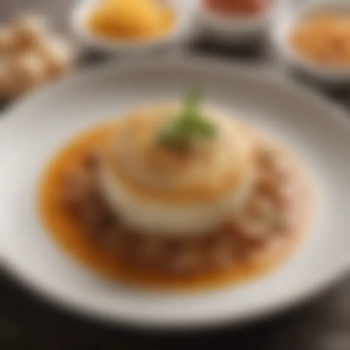 Gourmet dishes garnished with sweet onion sauce, highlighting culinary applications