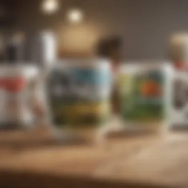Sustainable Tag Mug Choices An illustration emphasizing sustainability, featuring eco-friendly tag mugs and brands committed to ethical production.